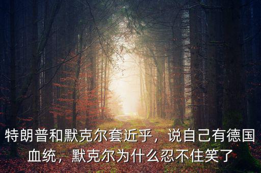 特朗普和默克爾套近乎，說(shuō)自己有德國(guó)血統(tǒng)，默克爾為什么忍不住笑了