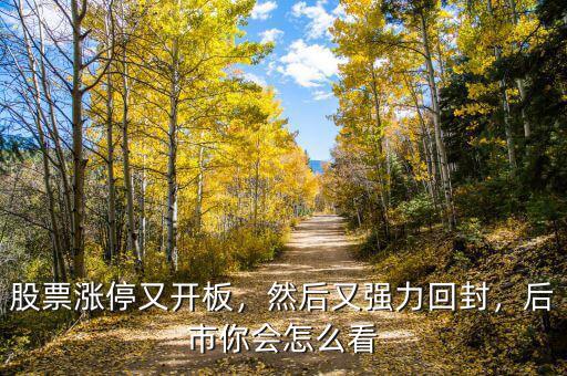 股票漲停又開板，然后又強力回封，后市你會怎么看