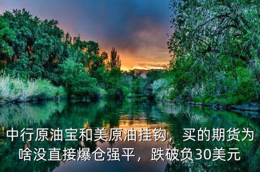 中行原油寶和美原油掛鉤，買的期貨為啥沒直接爆倉強(qiáng)平，跌破負(fù)30美元