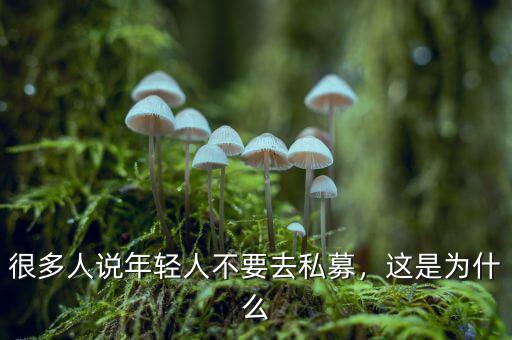 很多人說(shuō)年輕人不要去私募，這是為什么