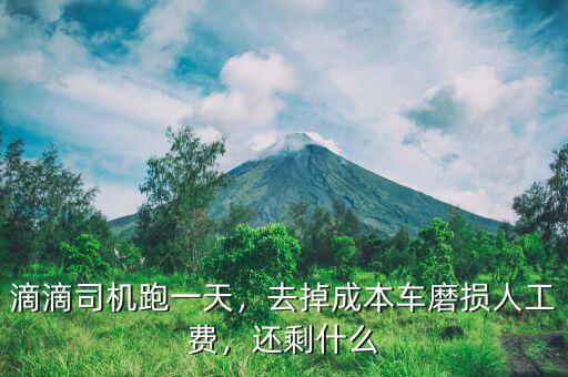 滴滴司機跑一天，去掉成本車磨損人工費，還剩什么
