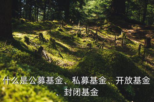 什么是公募基金、私募基金、開放基金、封閉基金