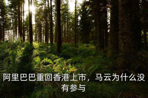 阿里巴巴重回香港上市，馬云為什么沒有參與