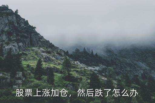 股票上漲加倉(cāng)，然后跌了怎么辦