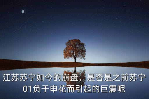 江蘇蘇寧如今的崩盤，是否是之前蘇寧01負(fù)于申花而引起的巨震呢