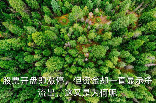 股票開盤即漲停，但資金卻一直顯示凈流出，這又是為何呢