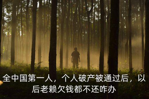 全中國第一人，個(gè)人破產(chǎn)被通過后，以后老賴欠錢都不還咋辦
