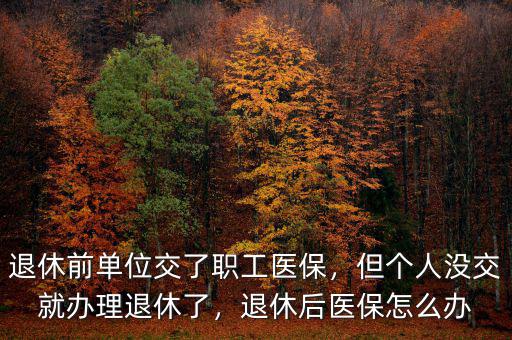 退休前單位交了職工醫(yī)保，但個(gè)人沒交就辦理退休了，退休后醫(yī)保怎么辦