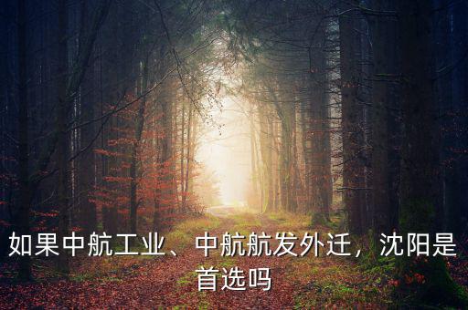 如果中航工業(yè)、中航航發(fā)外遷，沈陽是首選嗎