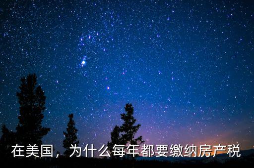 在美國，為什么每年都要繳納房產(chǎn)稅