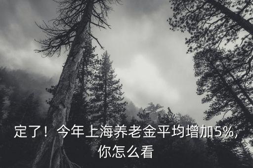 定了！今年上海養(yǎng)老金平均增加5%,你怎么看