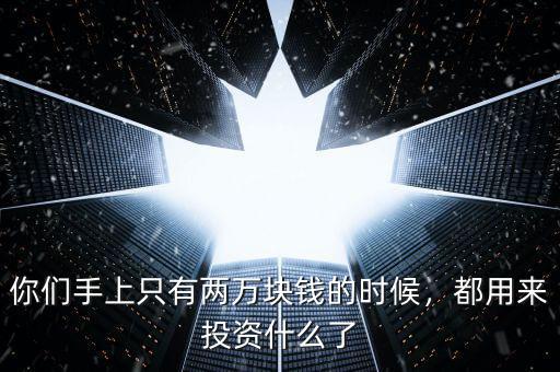 你們手上只有兩萬塊錢的時(shí)候，都用來投資什么了