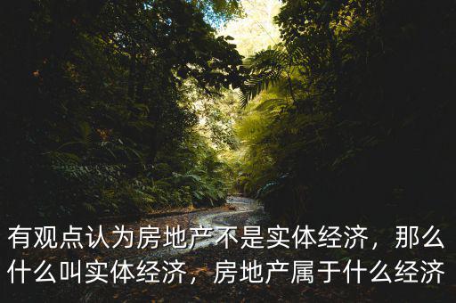 有觀點(diǎn)認(rèn)為房地產(chǎn)不是實(shí)體經(jīng)濟(jì)，那么什么叫實(shí)體經(jīng)濟(jì)，房地產(chǎn)屬于什么經(jīng)濟(jì)
