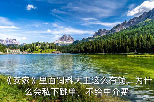 《安家》里面飼料大王這么有錢，為什么會私下跳單，不給中介費(fèi)