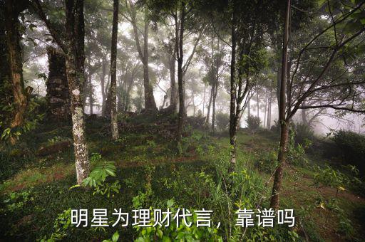 明星為理財(cái)代言，靠譜嗎