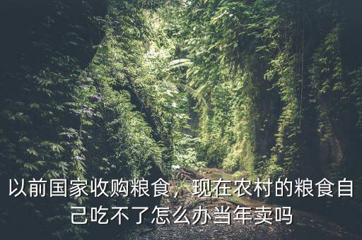 以前國家收購糧食，現(xiàn)在農(nóng)村的糧食自己吃不了怎么辦當(dāng)年賣嗎