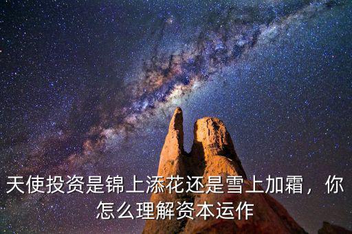 天使投資是錦上添花還是雪上加霜，你怎么理解資本運(yùn)作