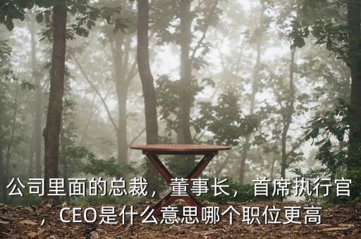 公司里面的總裁，董事長，首席執(zhí)行官，CEO是什么意思哪個職位更高