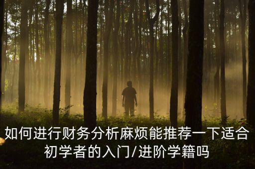 如何進行財務(wù)分析麻煩能推薦一下適合初學(xué)者的入門/進階學(xué)籍嗎