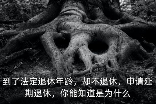 到了法定退休年齡，卻不退休，申請(qǐng)延期退休，你能知道是為什么