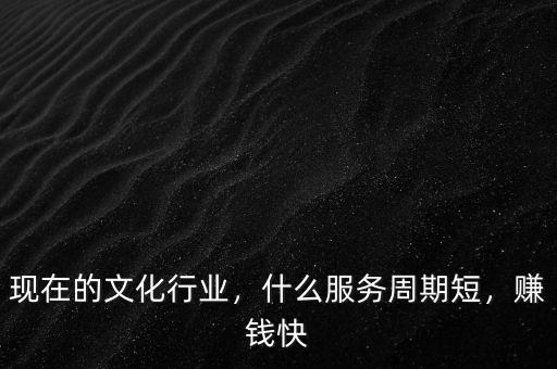 現(xiàn)在的文化行業(yè)，什么服務(wù)周期短，賺錢快