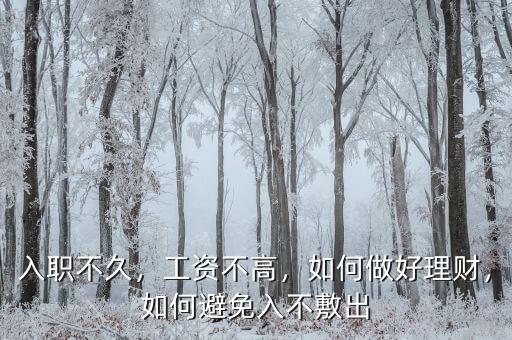 入職不久，工資不高，如何做好理財，如何避免入不敷出