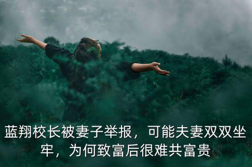 藍(lán)翔校長(zhǎng)被妻子舉報(bào)，可能夫妻雙雙坐牢，為何致富后很難共富貴