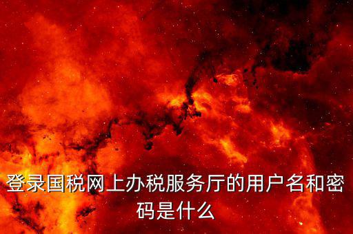 地稅用戶名登陸密碼是什么，地稅的用戶名是什么