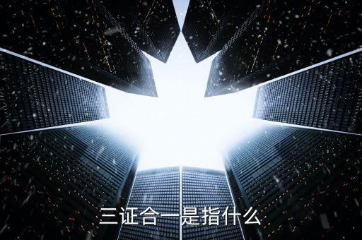 變更三證合一是什么意思，三證合一是指什么