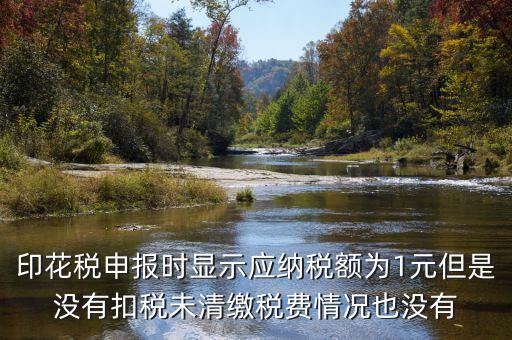 印花稅是1的時候為什么不扣款，印花稅申報時顯示應(yīng)納稅額為1元但是沒有扣稅未清繳稅費情況也沒有
