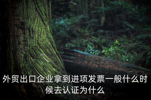 發(fā)票什么時候去認(rèn)證，外貿(mào)出口企業(yè)拿到進(jìn)項發(fā)票一般什么時候去認(rèn)證為什么