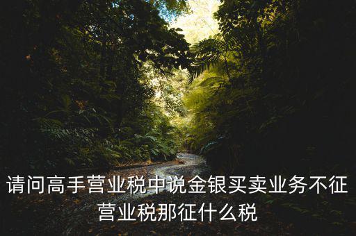 請(qǐng)問(wèn)高手營(yíng)業(yè)稅中說(shuō)金銀買(mǎi)賣業(yè)務(wù)不征營(yíng)業(yè)稅那征什么稅