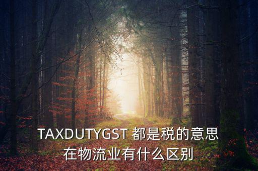 ttps稅是什么，TAXDUTYGST 都是稅的意思在物流業(yè)有什么區(qū)別