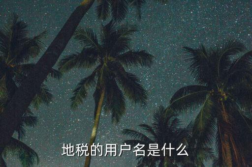 地稅的用戶(hù)名是什么
