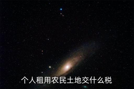 租田地需要交什么稅，個人租用農(nóng)民土地交什么稅