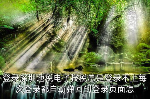 為什么報稅網(wǎng)頁跳密碼，登錄深圳地稅電子報稅總是登錄不上每次登錄都自動彈回到登錄頁面怎