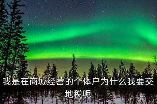 個(gè)體戶為什么要交地稅，我是在商城經(jīng)營(yíng)的個(gè)體戶為什么我要交地稅呢