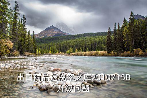 什么是退稅率文庫(kù)，出口商品退稅率文庫(kù)2010715B升級(jí)問題