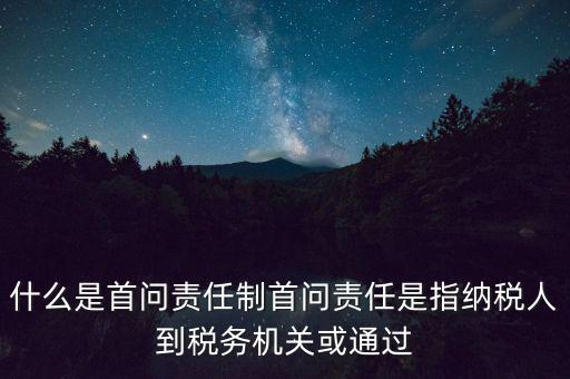 稅務首問責任制是什么，首問負責制度是指什么