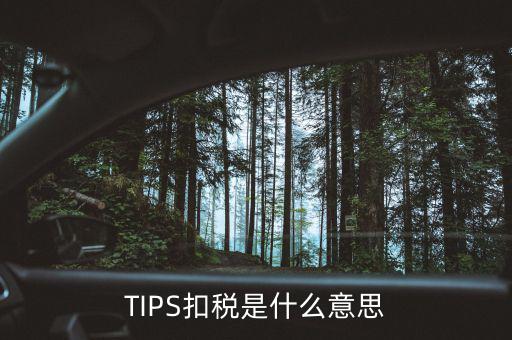 tips扣款什么意思，tips扣稅是什么意思
