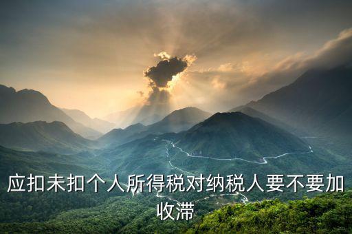 什么是應(yīng)扣未扣個人稅，應(yīng)扣未扣個人所得稅處罰