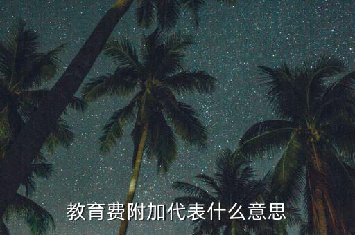 什么是教育稅附加費(fèi)，教育費(fèi)附加代表什么意思
