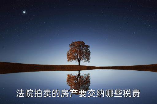 法院拍賣(mài)的房產(chǎn)要交納哪些稅費(fèi)