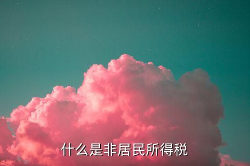 什么是非居民所得稅申報，什么是非居民所得稅