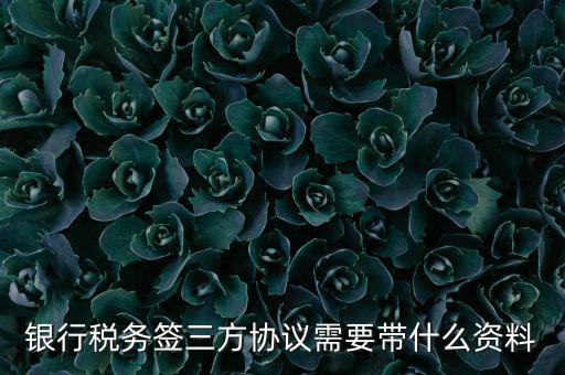 銀稅協(xié)議需要什么證件，銀行稅務(wù)簽三方協(xié)議需要帶什么資料