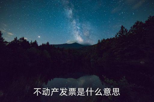 不動(dòng)產(chǎn)統(tǒng)發(fā)票有什么用，不動(dòng)產(chǎn)發(fā)票是什么意思