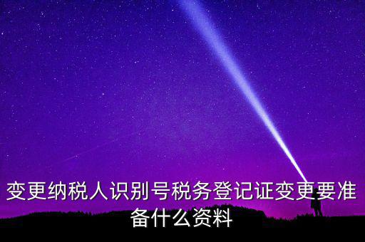 變更納稅人識別號稅務(wù)登記證變更要準備什么資料