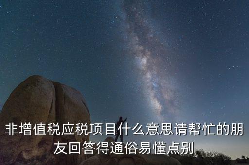 非增值稅應(yīng)稅項目是什么意思，非增值稅應(yīng)稅項目是什么