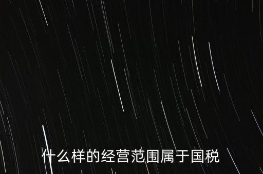 什么樣的經營范圍屬于國稅
