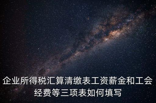 企業(yè)所得稅匯算清繳表工資薪金和工會(huì)經(jīng)費(fèi)等三項(xiàng)表如何填寫(xiě)